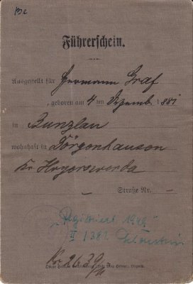 greres Bild - Fhrerschein 1911 Liegnit