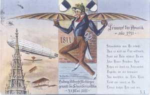 enlarge picture  - postcard aviator Ulm