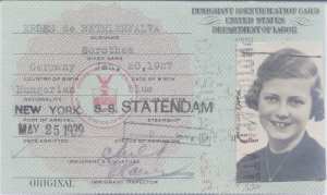 Einreiseerlaubnis USA fr jdisches Mdchen 1939