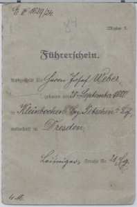 greres Bild - Fhrerschein 1924 Dresden