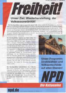 enlarge picture  - election pamphlet NPD