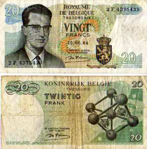 greres Bild - Geldnote Belgien 1964 20F