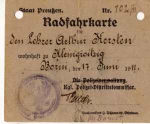 enlarge picture  - bicycle licence Prussia