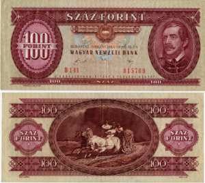 greres Bild - Geldnote Ungarn 1989 100F