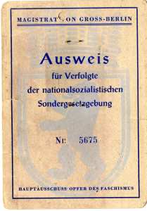 greres Bild - Ausweis NS Opfer SBZ 1947