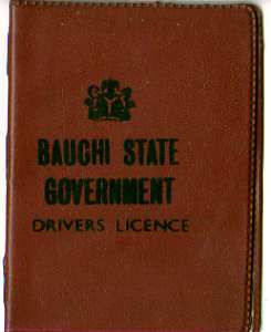 enlarge picture  - driving licence Bauchi NG