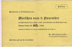 greres Bild - Ausweis 9. November 1938