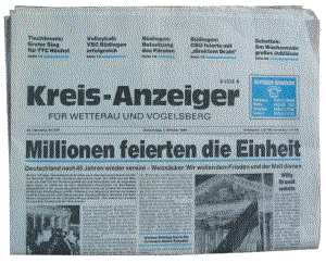 enlarge picture  - newspaper German unity