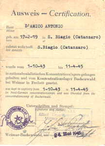 greres Bild - Ausweis Buchenwald KZ  45