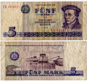 greres Bild - Geldnote DDR 1975   5,-