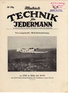 greres Bild - Zeitschrift Technik  1927