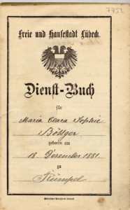 greres Bild - Ausweis Dienstboten  1901