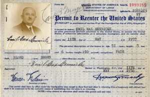 greres Bild - Ausweis Visum USA    1936